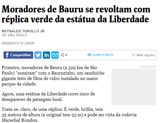 A "revolta" dos moradores de Bauru chamou a atenção da mídia em todo o país. (Foto: Folha de São Paulo)