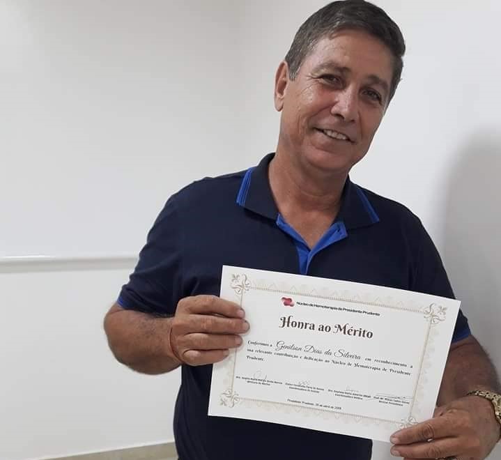Genilson Dias: o maior doador de sangue do Hemocentro de Presidente Prudente