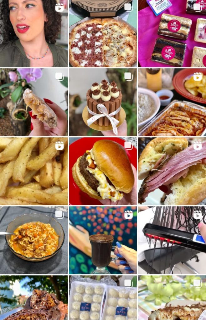 Fotos do Feed do perfil no Instagram Tips Ana Bia. Muitas fotos de comida