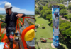 Grafiteiro cria obra gigantesca, de mais de 30 metros de altura, em centro universitário de Marília