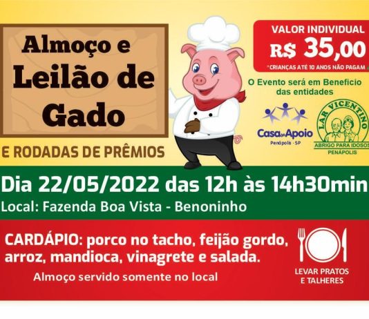 O leilão beneficente está de volta presencialmente em Penápolis